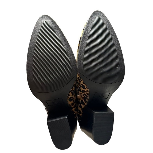 NEW Amercian Eryn Rag Calf Hair Cheetah Booties Women's 8.5 Heeled Ankle Boots - Picture 8 of 8